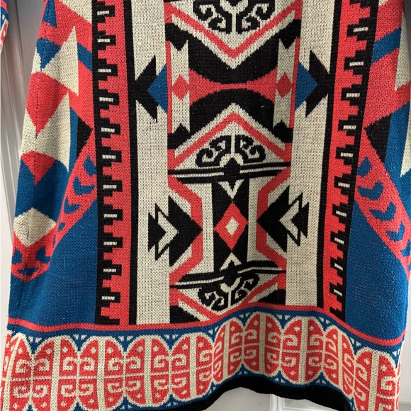 Flying Tomato Long Sleeve Knit Sweater Short Dress Aztec Tribal Medium - Picture 5 of 5